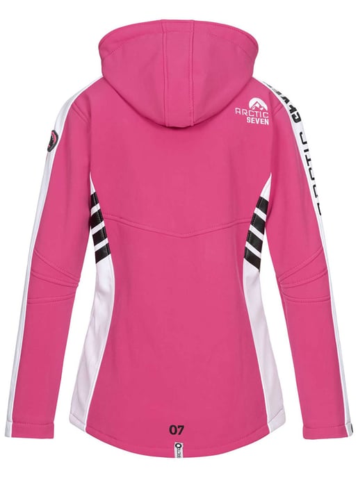 Arctic Seven Damen Softshell Jacken Rosa-Weiss - Image 4