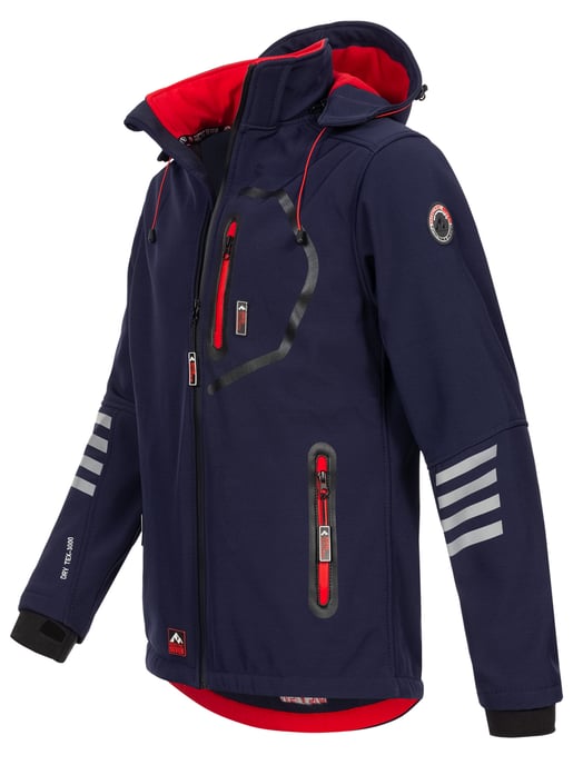 Arctic Seven Herren Softshell Jacke Übergangsjacke – Navy-Rot - Image 2