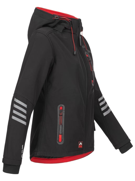 Arctic Seven Damen Softshelljacke Schwarz-Rot - Image 3