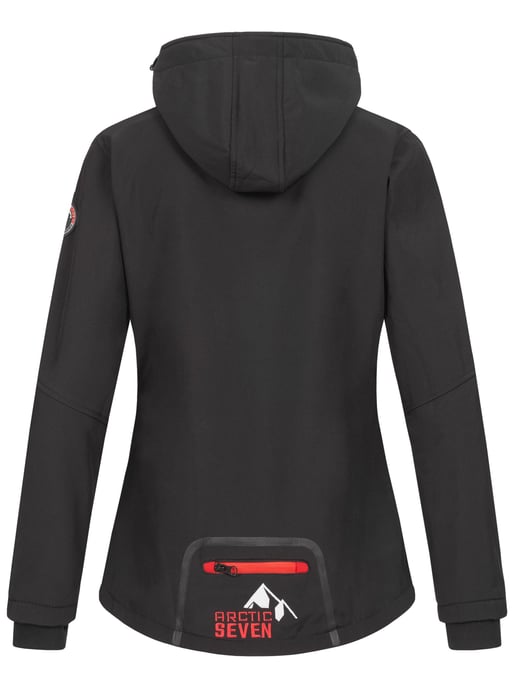 Arctic Seven Damen Softshelljacke Schwarz-Rot - Image 4