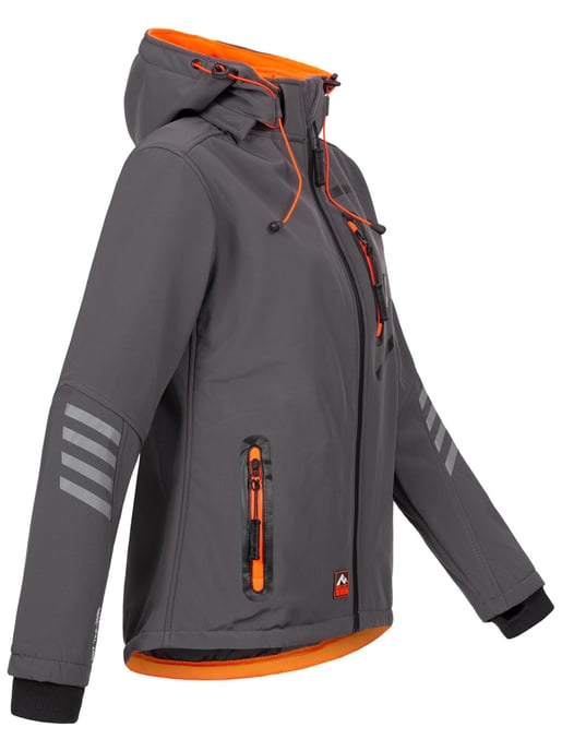 Arctic Seven Damen Softshelljacke Grau-Orange - Image 3