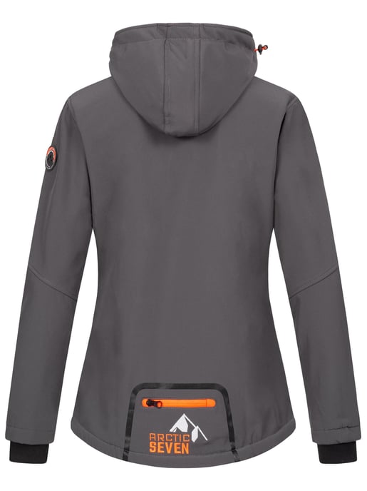 Arctic Seven Damen Softshelljacke Grau-Orange - Image 4