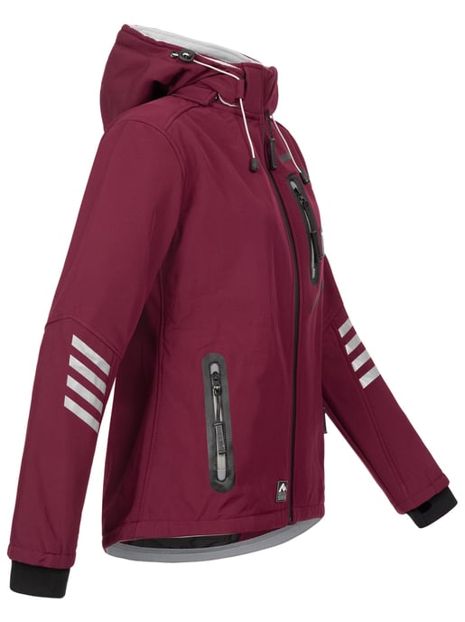 Arctic Seven Damen Softshelljacke Bordeaux-Grau - Image 3