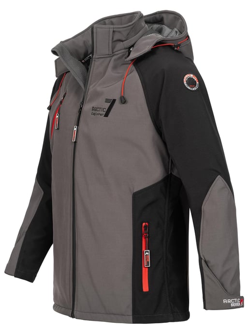Arctic Seven Herren Softshell Jacke – Dunkelgrau-Schwarz - Image 3