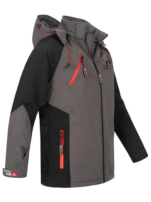 Arctic Seven Herren Softshell Jacke – Dunkelgrau-Schwarz - Image 4