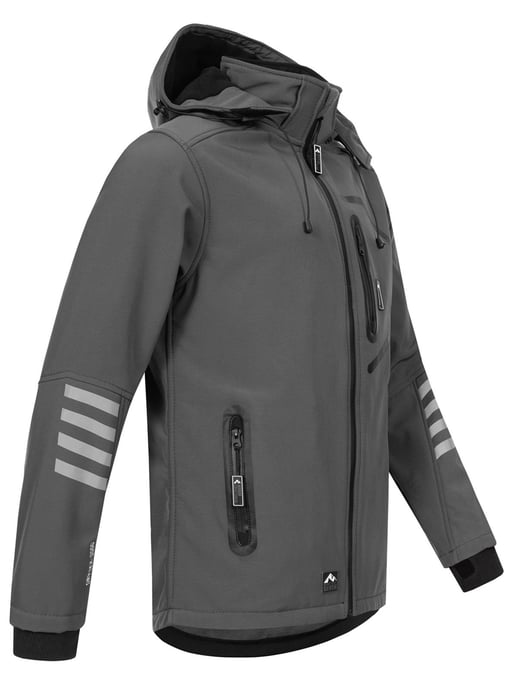 Arctic Seven Herren Softshell Jacke Übergangsjacke – Grau-Schwarz - Image 3