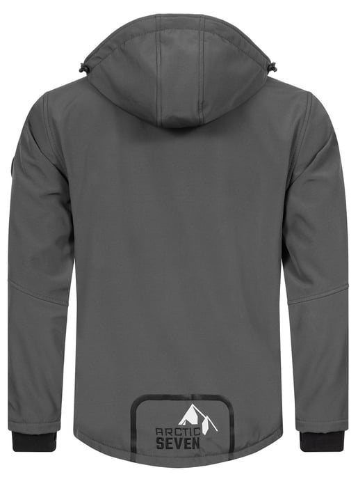 Arctic Seven Herren Softshell Jacke Übergangsjacke – Grau-Schwarz - Image 4
