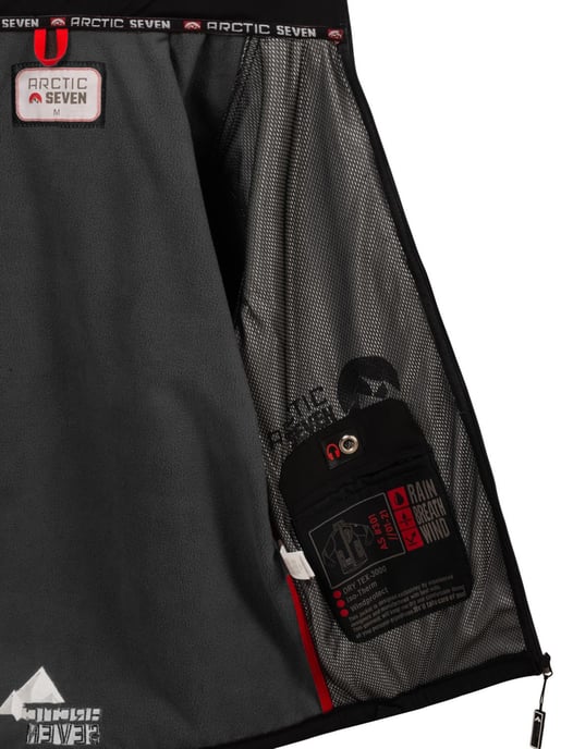 Arctic Seven Herren Softshell Jacke Übergangsjacke – Grau-Schwarz - Image 5