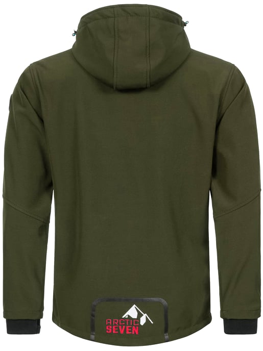 Arctic Seven Herren Softshell Jacke Übergangsjacke – Olive-Rot - Image 4