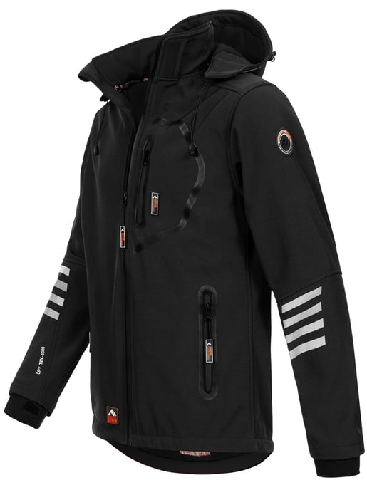 Arctic Seven Herren Softshell Jacke Übergangsjacke – Schwarz-Orange - Image 2
