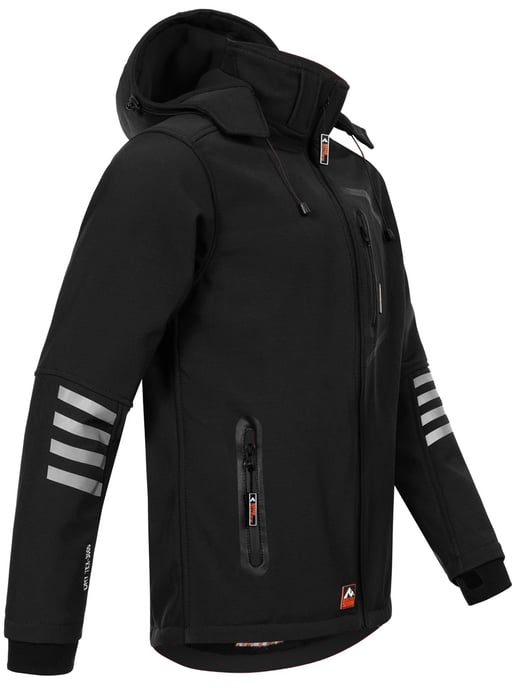 Arctic Seven Herren Softshell Jacke Übergangsjacke – Schwarz-Orange - Image 3