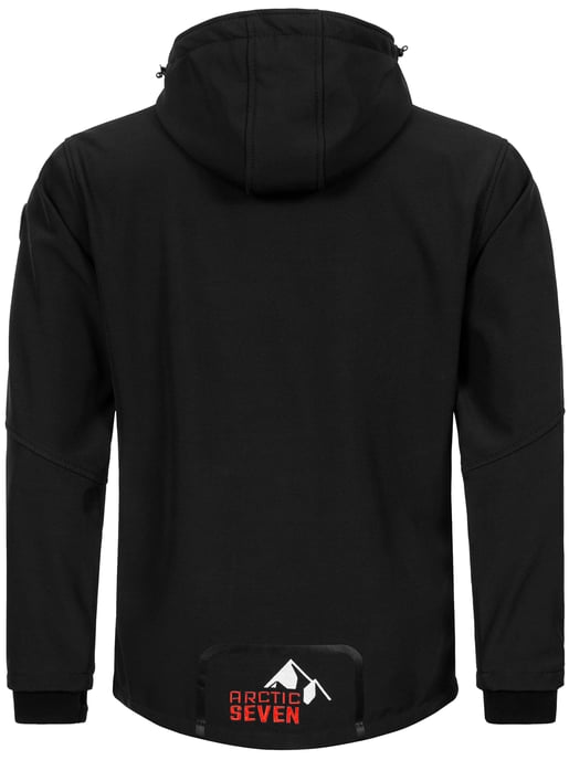 Arctic Seven Herren Softshell Jacke Übergangsjacke – Schwarz-Orange - Image 4