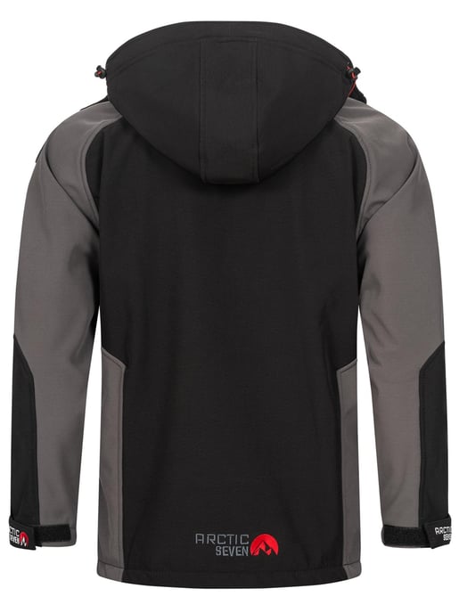 Arctic Seven Herren Softshell Jacke – Schwarz-Dunkelgrau - Image 5