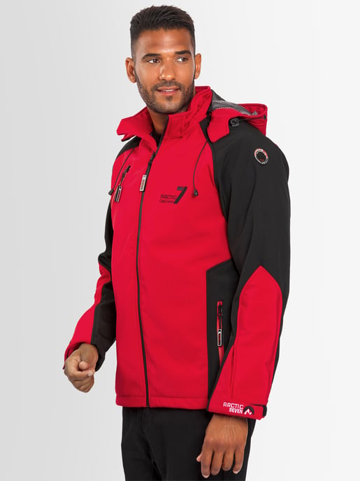 Arctic Seven Herren Softshell Jacke – Rot-Schwarz - Image 2