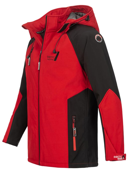Arctic Seven Herren Softshell Jacke – Rot-Schwarz - Image 3