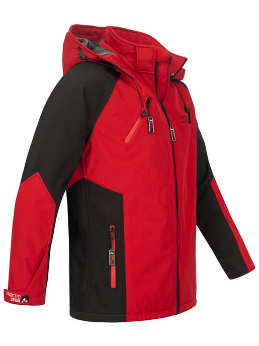 Arctic Seven Herren Softshell Jacke – Rot-Schwarz - Image 4