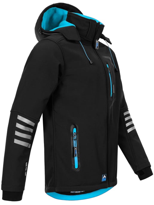 Arctic Seven Herren Softshell Jacke Übergangsjacke – Schwarz-Blau - Image 3