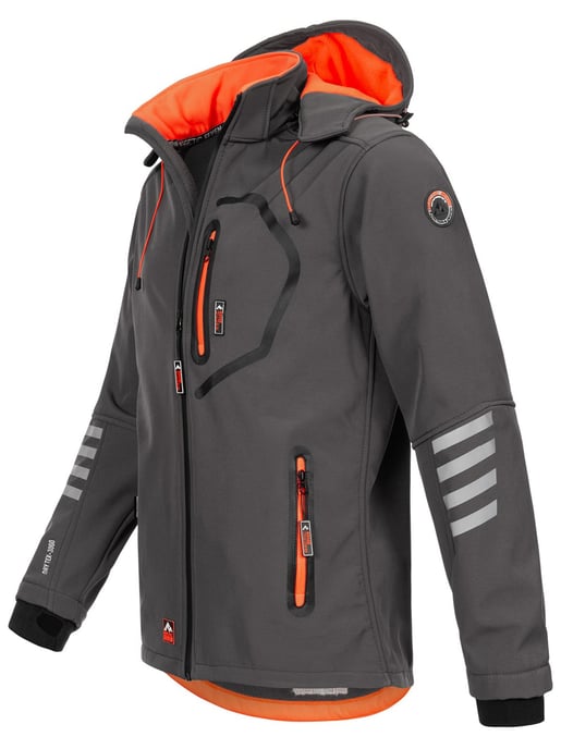 Arctic Seven Herren Softshell Jacke Übergangsjacke – Grau-Orange - Image 2