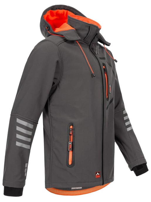 Arctic Seven Herren Softshell Jacke Übergangsjacke – Grau-Orange - Image 3