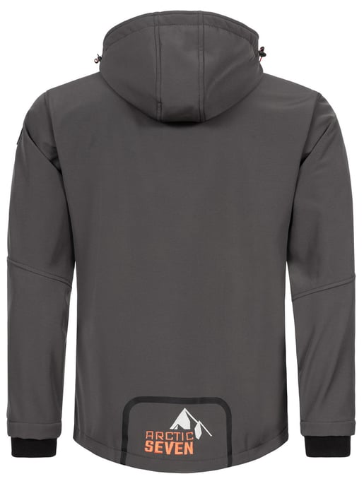 Arctic Seven Herren Softshell Jacke Übergangsjacke – Grau-Orange - Image 4