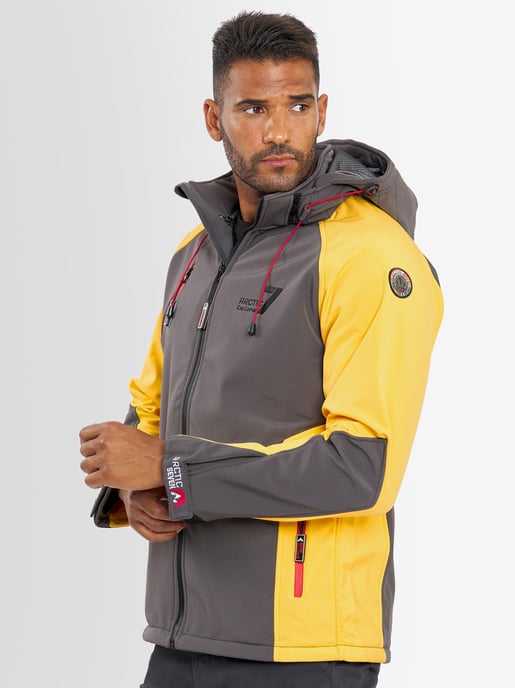 Arctic Seven Herren Softshell Jacke – Dunkelgrau-Gelb - Image 2
