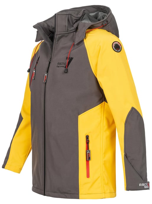 Arctic Seven Herren Softshell Jacke – Dunkelgrau-Gelb - Image 3