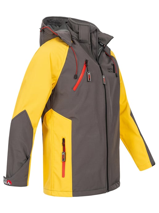 Arctic Seven Herren Softshell Jacke – Dunkelgrau-Gelb - Image 4