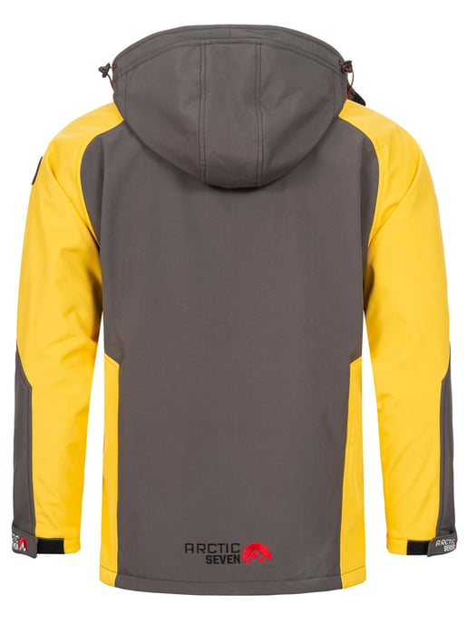 Arctic Seven Herren Softshell Jacke – Dunkelgrau-Gelb - Image 5