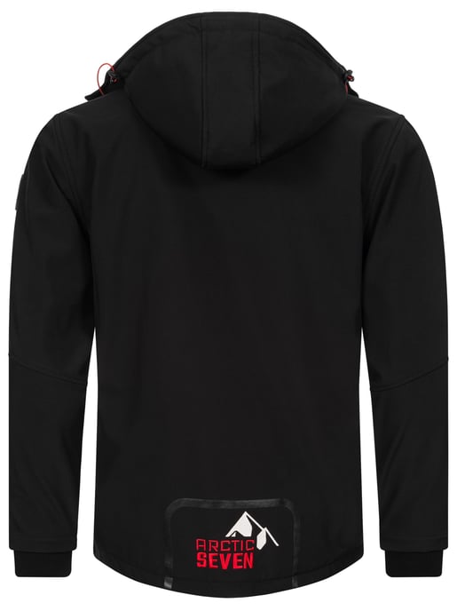 Arctic Seven Herren Softshell Jacke Übergangsjacke – Schwarz-Rot - Image 3