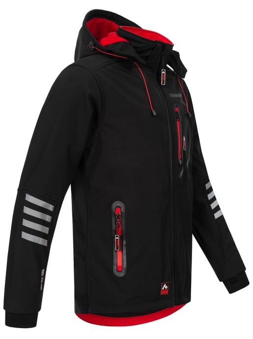Arctic Seven Herren Softshell Jacke Übergangsjacke – Schwarz-Rot - Image 4