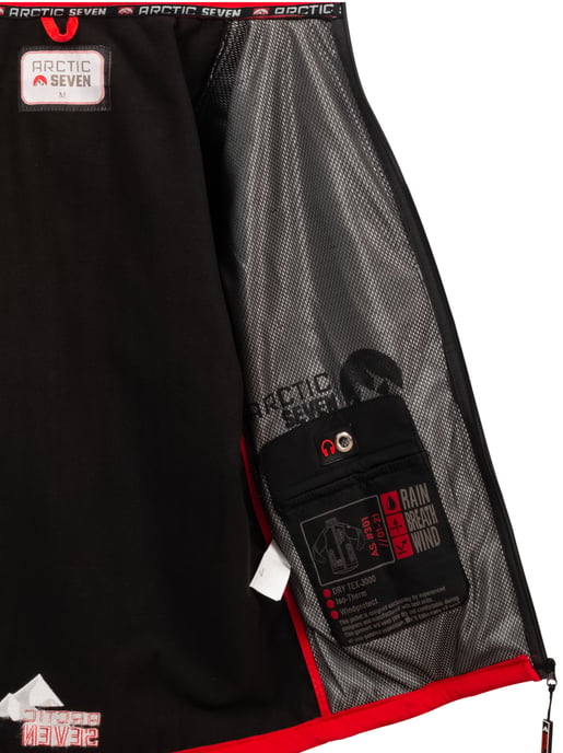 Arctic Seven Herren Softshell Jacke Übergangsjacke – Schwarz-Rot - Image 5