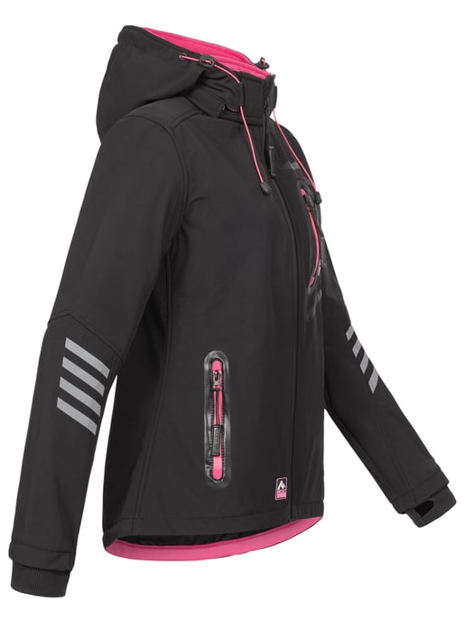 Arctic Seven Damen Softshelljacke Schwarz-Pink - Image 3