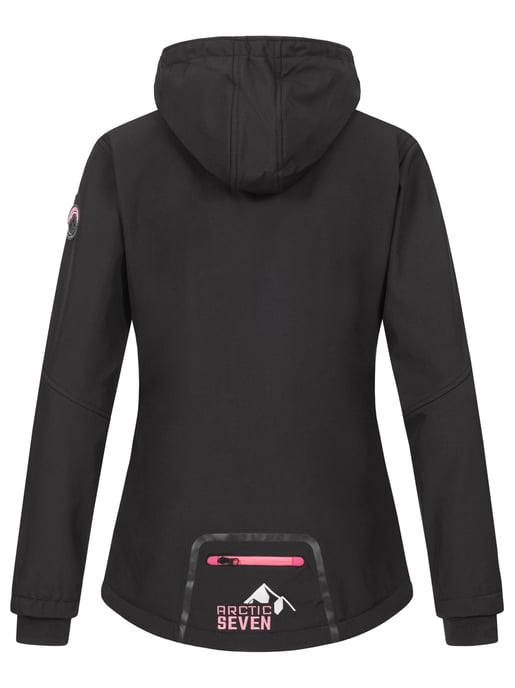 Arctic Seven Damen Softshelljacke Schwarz-Pink - Image 4
