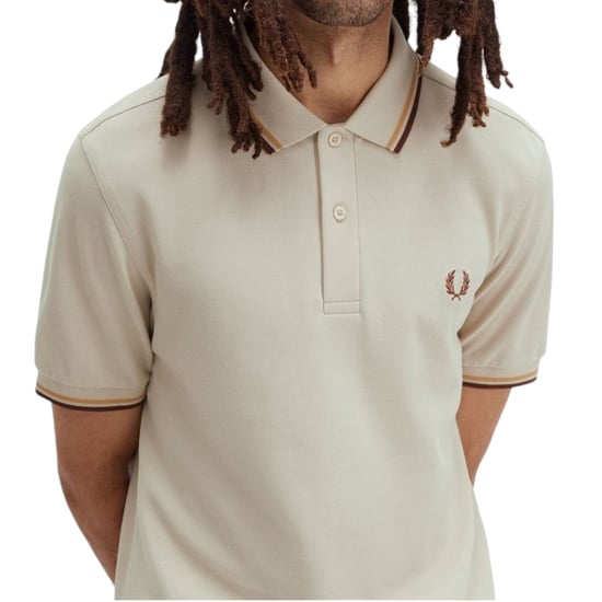 Fred Perry M3600 Twin Tipped Poloshirt in Naturbeige - Image 2