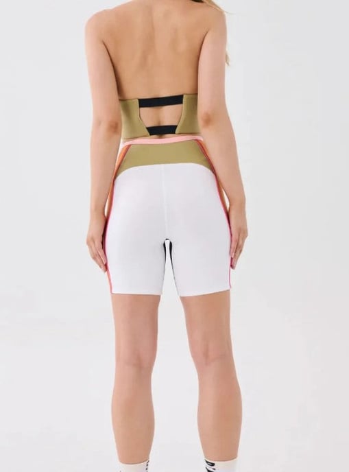 PE Nation Womens Air Time Bike Short in White - Image 2