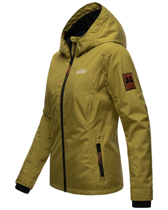 Marikoo Damen Übergangsjacke leichte wind- und wasserabweisende Jacke mit Kapuze Moosgrün - Image 3