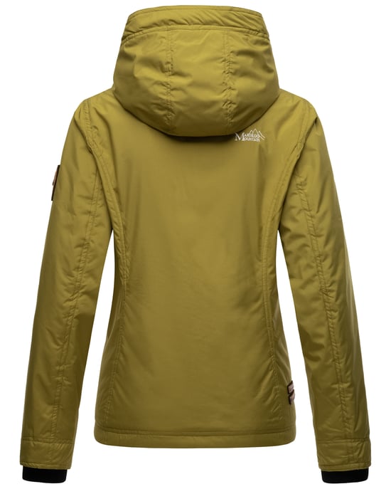 Marikoo Damen Übergangsjacke leichte wind- und wasserabweisende Jacke mit Kapuze Moosgrün - Image 4