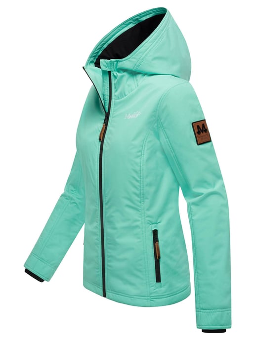 Marikoo Damen Übergangsjacke leichte wind- und wasserabweisende Jacke mit Kapuze Aqua Green - Image 3