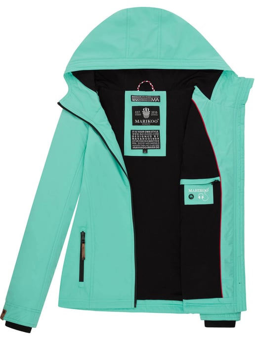 Marikoo Damen Übergangsjacke leichte wind- und wasserabweisende Jacke mit Kapuze Aqua Green - Image 5