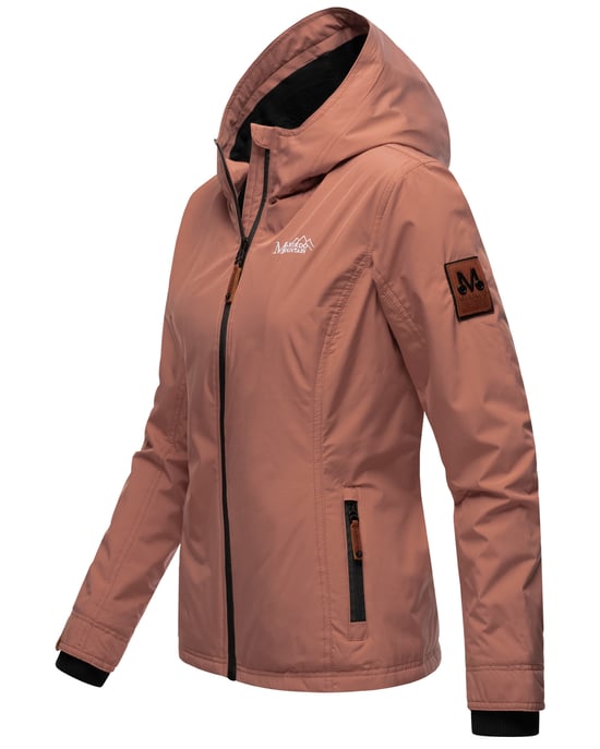 Marikoo Damen Übergangsjacke leichte wind- und wasserabweisende Jacke mit Kapuze Terracotta - Image 3