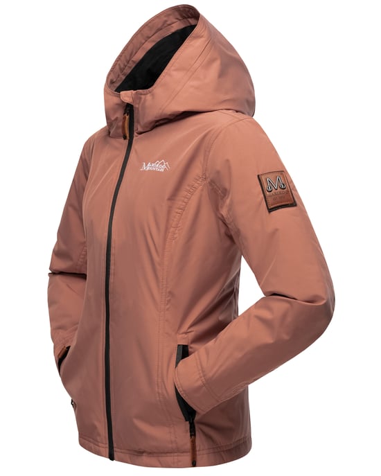 Marikoo Damen Übergangsjacke leichte wind- und wasserabweisende Jacke mit Kapuze Terracotta - Image 4