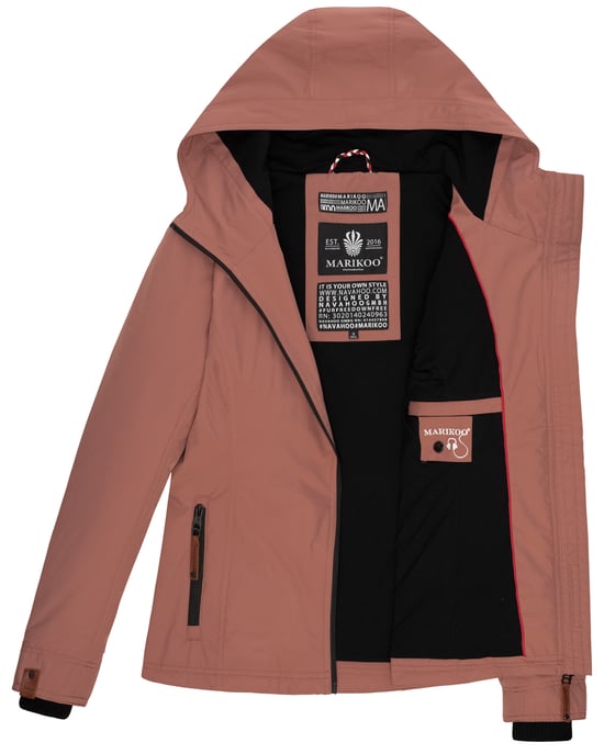 Marikoo Damen Übergangsjacke leichte wind- und wasserabweisende Jacke mit Kapuze Terracotta - Image 6