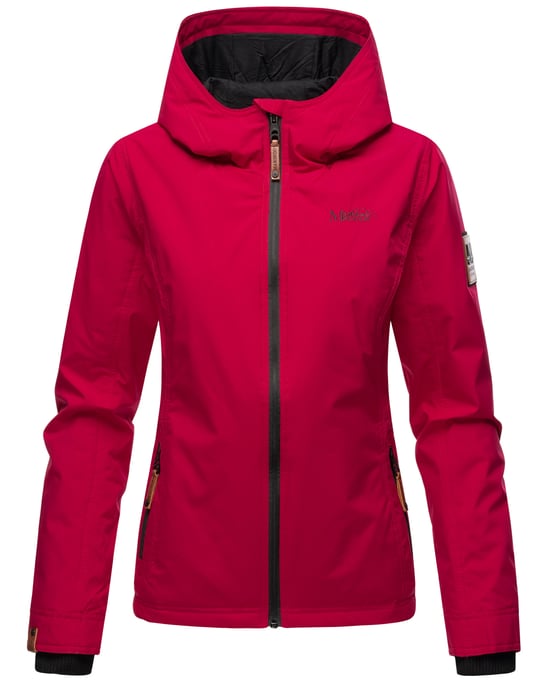 Marikoo Damen Übergangsjacke leichte wind- und wasserabweisende Jacke mit Kapuze Fuchsia - Image 2