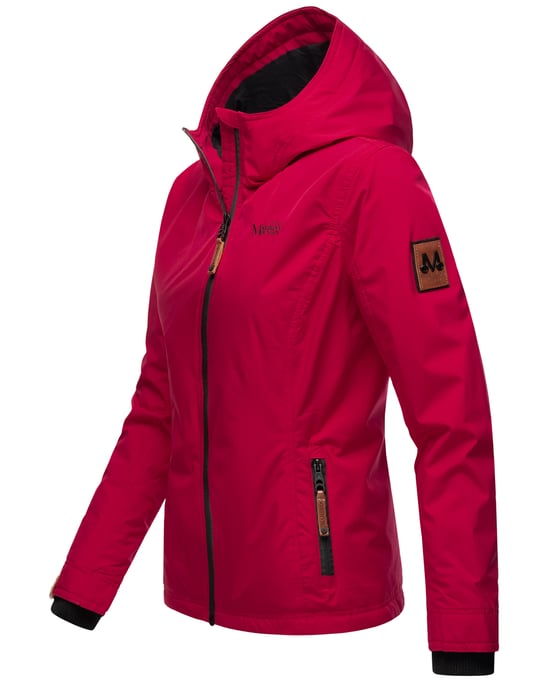 Marikoo Damen Übergangsjacke leichte wind- und wasserabweisende Jacke mit Kapuze Fuchsia - Image 3