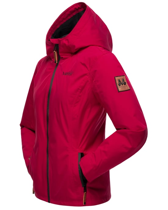 Marikoo Damen Übergangsjacke leichte wind- und wasserabweisende Jacke mit Kapuze Fuchsia - Image 4