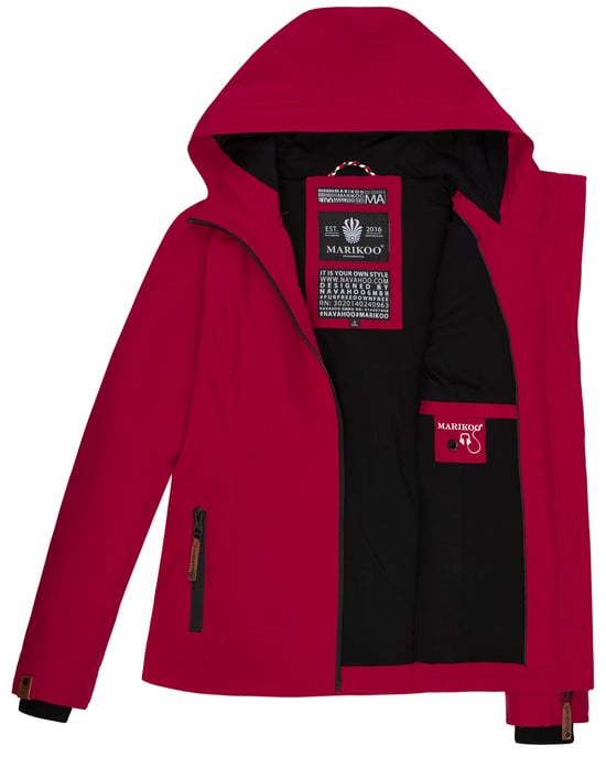 Marikoo Damen Übergangsjacke leichte wind- und wasserabweisende Jacke mit Kapuze Fuchsia - Image 6