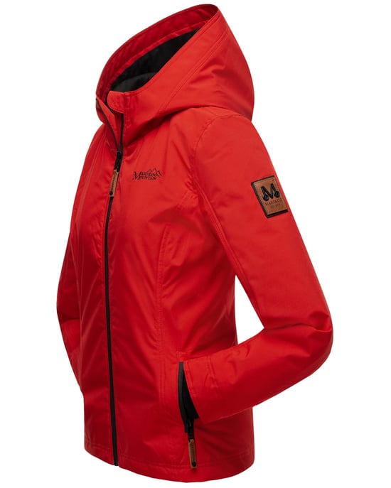Marikoo Damen Übergangsjacke leichte wind- und wasserabweisende Jacke mit Kapuze Rot - Image 4