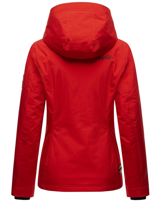 Marikoo Damen Übergangsjacke leichte wind- und wasserabweisende Jacke mit Kapuze Rot - Image 6