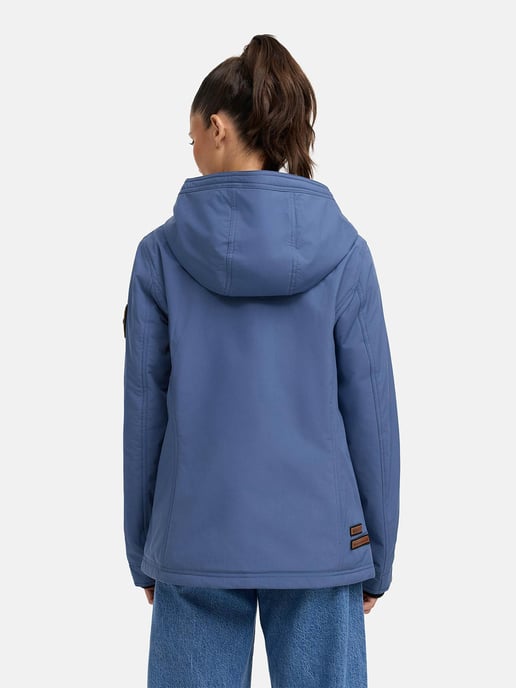 Marikoo Damen Übergangsjacke leichte wind- und wasserabweisende Jacke mit Kapuze Dusty Blue - Image 4