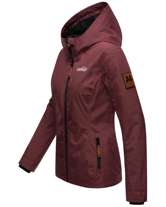 Marikoo Damen Übergangsjacke leichte wind- und wasserabweisende Jacke mit Kapuze Weinrot - Image 3